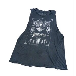 Y2k Affliction Black Sleeveless Top Sz S